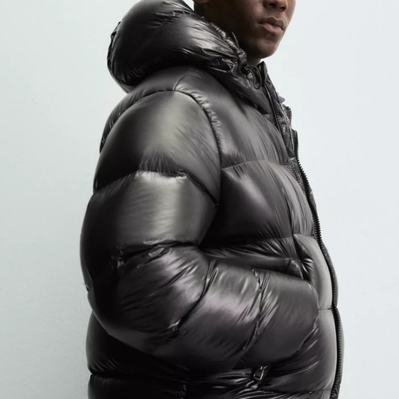 ZARA LARGE Men's Winter Puffer Jacket With Hood - Picture 16 of 16